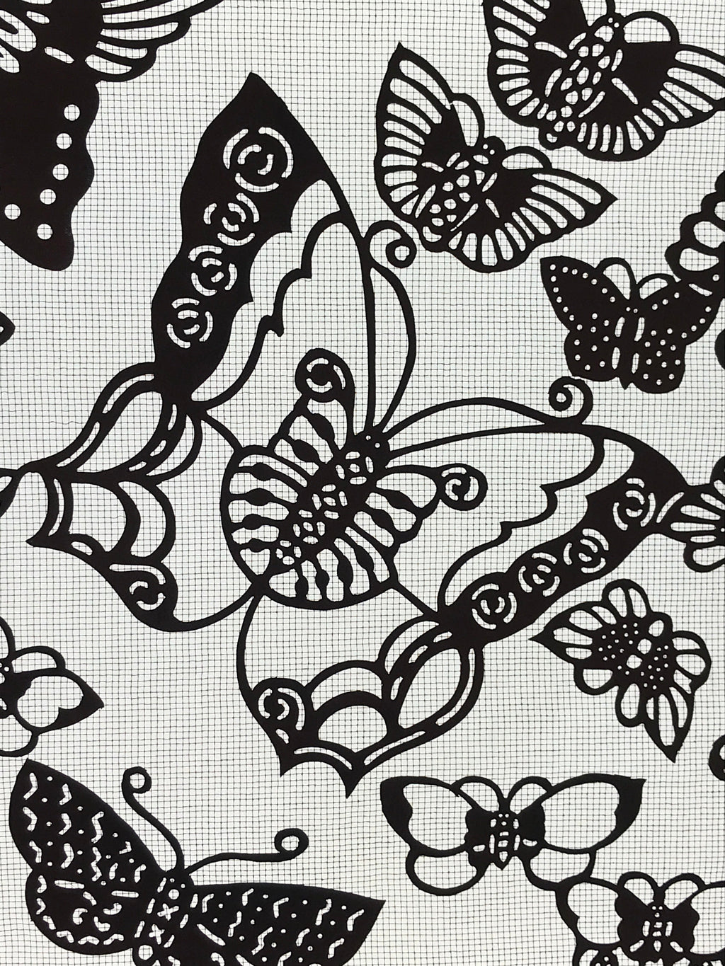 Antique Japanese Katagami Kimono Paper Stencil Katazome Butterflies 4Y501