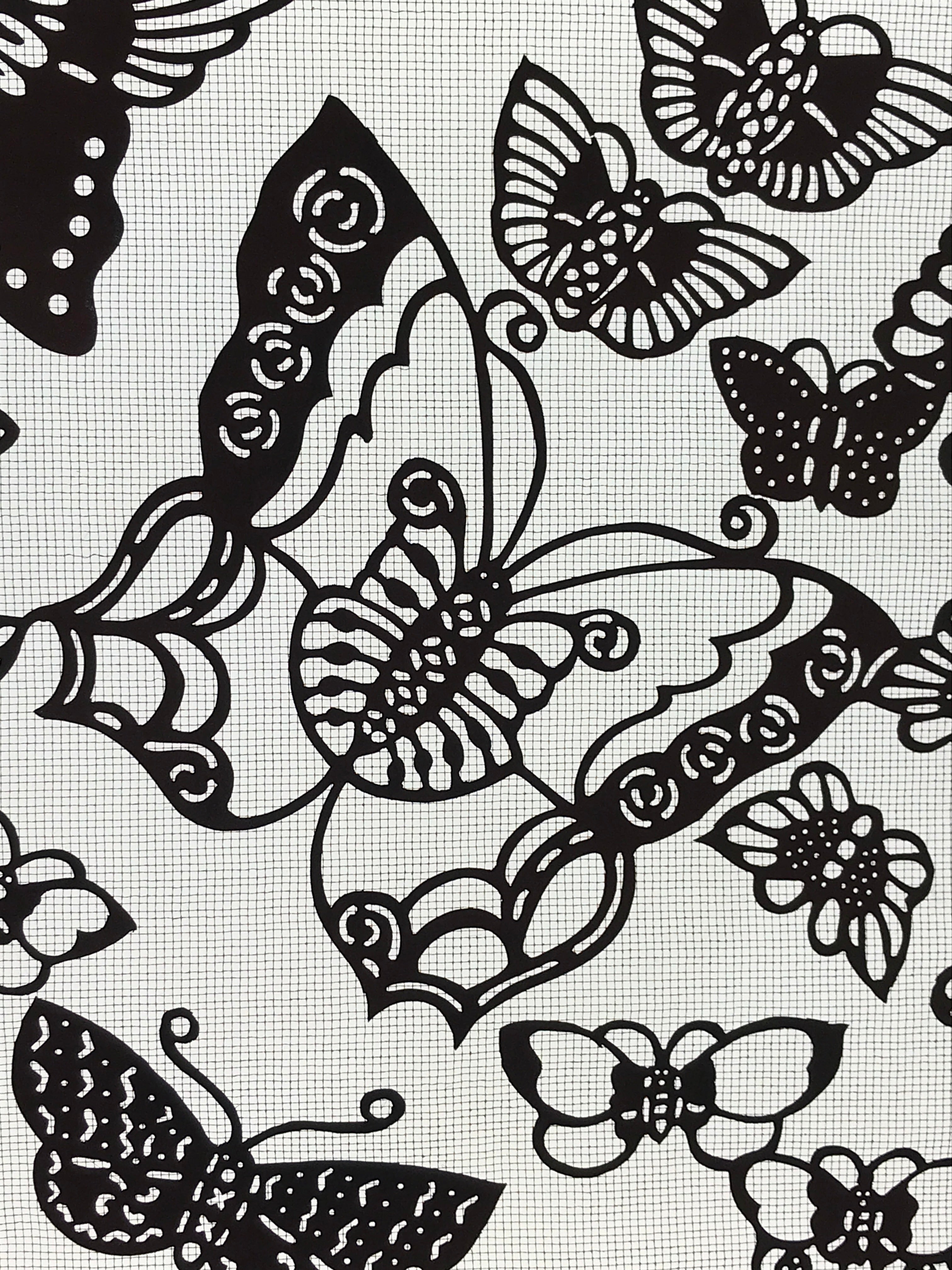 Antique Japanese Katagami Kimono Paper Stencil Katazome Butterflies 4Y501