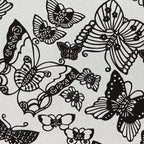 Antique Japanese Katagami Kimono Paper Stencil Katazome Butterflies 4Y501