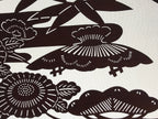 Antique Japanese Katagami Kimono Paper Stencil Katazome Floral Design 4Y481