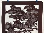 Antique Japanese Katagami Kimono Paper Stencil Katazome Floral Design 4Y481