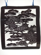 Antique Japanese Katagami Kimono Paper Stencil Katazome Floral Design 4Y481