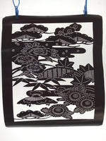 Antique Japanese Katagami Kimono Paper Stencil Katazome Floral Design 4Y481