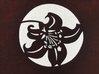 Antique Japanese Katagami Kimono Paper Stencil Katazome Lily Flowers 4Y461
