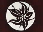 Antique Japanese Katagami Kimono Paper Stencil Katazome Lily Flowers 4Y461