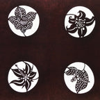 Antique Japanese Katagami Kimono Paper Stencil Katazome Lily Flowers 4Y461