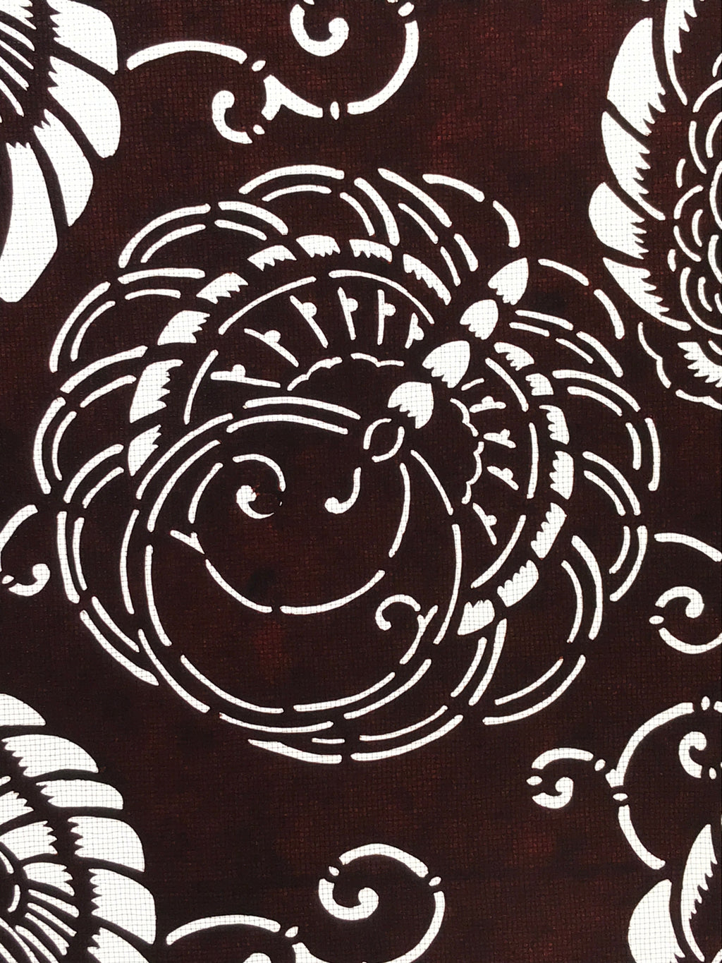 Antique Japanese Katagami Kimono Paper Stencil Katazome Winged Crest 4Y472