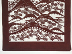 Antique Japanese Katagami Kimono Paper Stencil Mountain Forest Flowers 4Y493