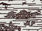 Antique Japanese Katagami Kimono Paper Stencil Mountain Village Hydrangea 4Y479