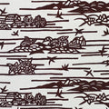 Antique Japanese Katagami Kimono Paper Stencil Mountain Village Hydrangea 4Y479