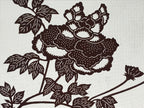 Antique Japanese Katagami Kimono Paper Stencil Peony Flower Butterfly 4Y480