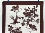 Antique Japanese Katagami Kimono Paper Stencil Peony Flower Butterfly 4Y480