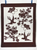 Antique Japanese Katagami Kimono Paper Stencil Peony Flower Butterfly 4Y480