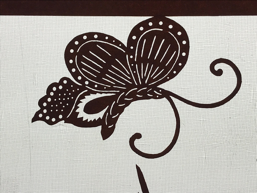 Antique Japanese Katagami Kimono Paper Stencil Peony Flower Butterfly 4Y480