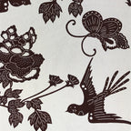 Antique Japanese Katagami Kimono Paper Stencil Peony Flower Butterfly 4Y480