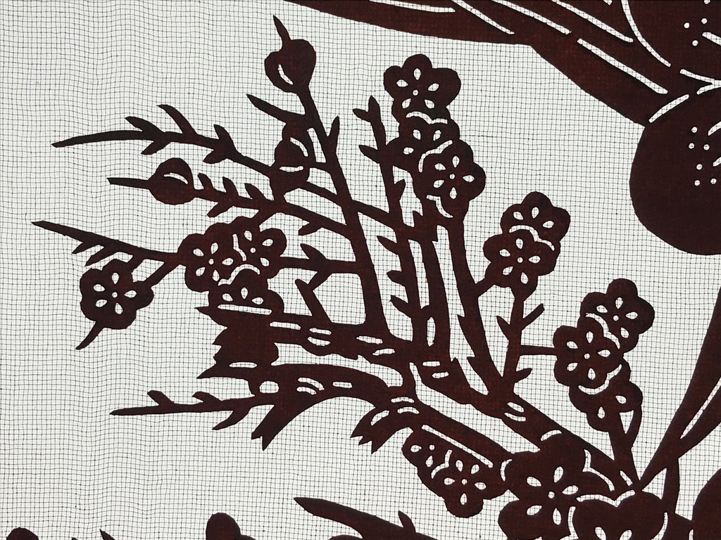Antique Japanese Katagami Kimono Paper Stencil Plum Blossom Bamboo 4Y470