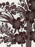 Antique Japanese Katagami Kimono Paper Stencil Plum Blossom Bamboo 4Y470