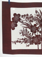 Antique Japanese Katagami Kimono Paper Stencil Plum Blossom Bamboo 4Y470