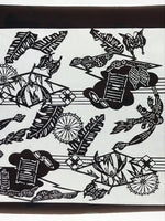 Antique Japanese Katagami Kimono Paper Stencil Summer Dragonfly 4Y475