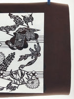 Antique Japanese Katagami Kimono Paper Stencil Summer Dragonfly 4Y475