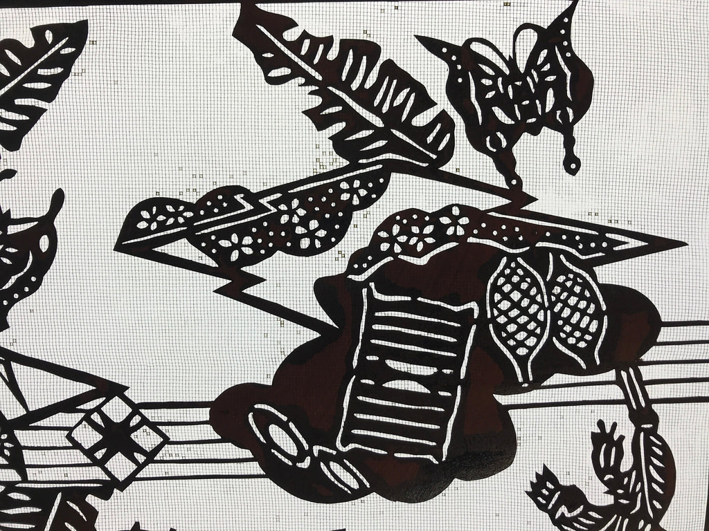 Antique Japanese Katagami Kimono Paper Stencil Summer Dragonfly 4Y475
