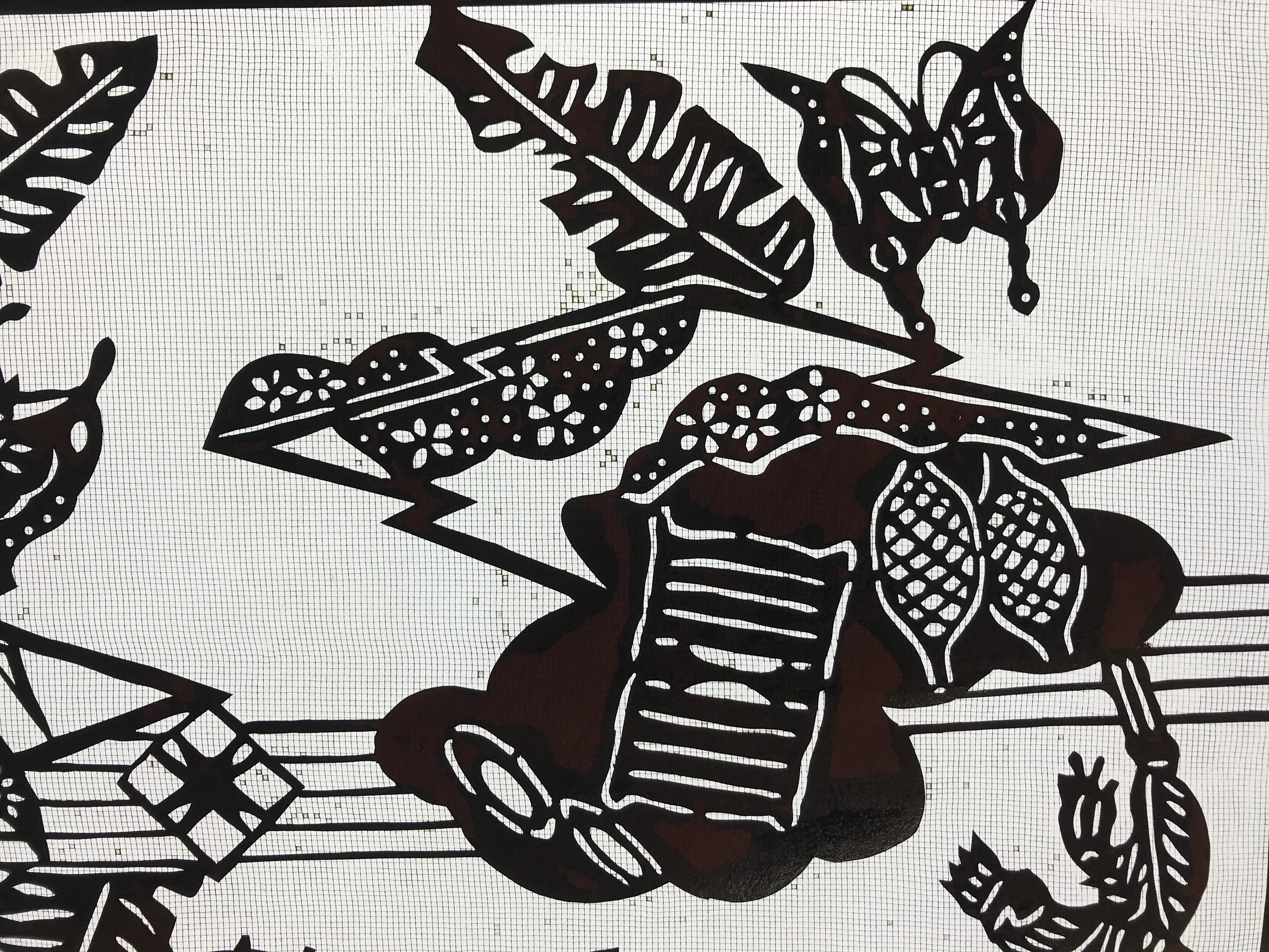 Antique Japanese Katagami Kimono Paper Stencil Summer Dragonfly 4Y475