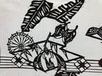 Antique Japanese Katagami Kimono Paper Stencil Summer Dragonfly 4Y475