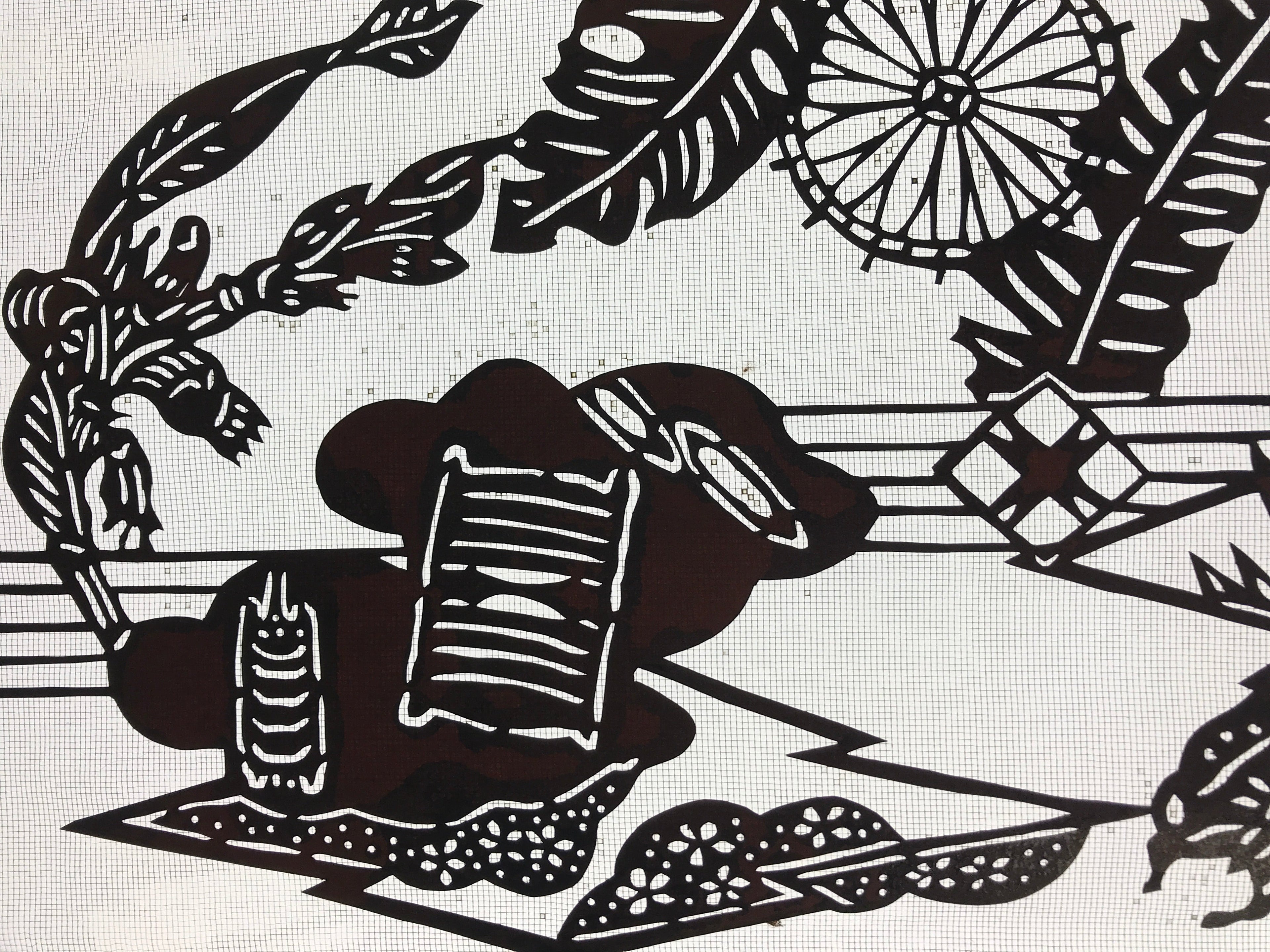 Antique Japanese Katagami Kimono Paper Stencil Summer Dragonfly 4Y475