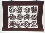 Antique Japanese Katagami Kimono Paper Stencil Village Life Flowers 4Y492