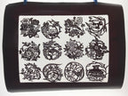 Antique Japanese Katagami Kimono Paper Stencil Village Life Flowers 4Y492