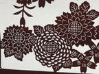 Antique Japanese Katagami Kimono Stencil Cherry Blossom Chrysanthemum 4Y496