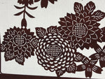 Antique Japanese Katagami Kimono Stencil Cherry Blossom Chrysanthemum 4Y496
