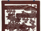 Antique Japanese Katagami Kimono Stencil Cherry Blossom Chrysanthemum 4Y496