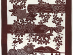 Antique Japanese Katagami Kimono Stencil Cherry Blossom Chrysanthemum 4Y496