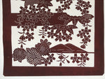 Antique Japanese Katagami Kimono Stencil Cherry Blossom Chrysanthemum 4Y496