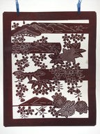 Antique Japanese Katagami Kimono Stencil Cherry Blossom Chrysanthemum 4Y496