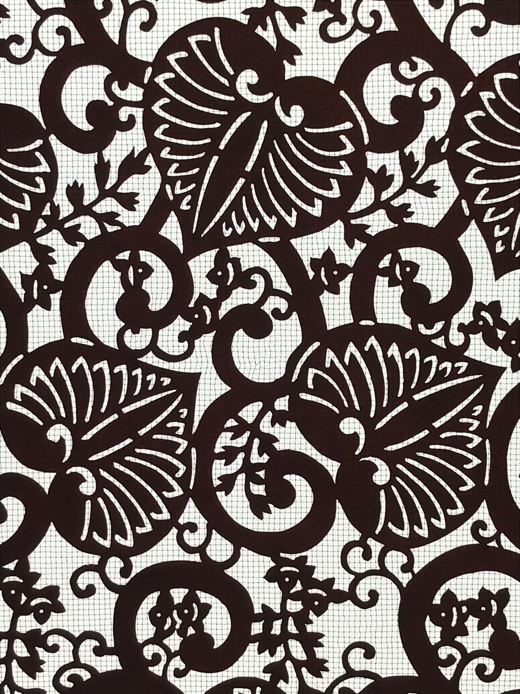 Antique Japanese Katagami Kimono Stencil Karakusa Anthurium Flower 4Y497