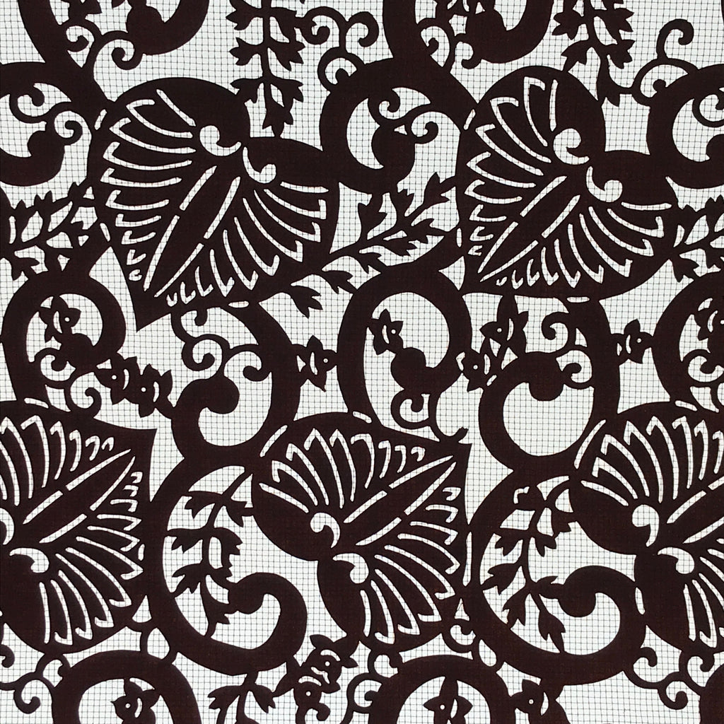 Antique Japanese Katagami Kimono Stencil Karakusa Anthurium Flower 4Y497