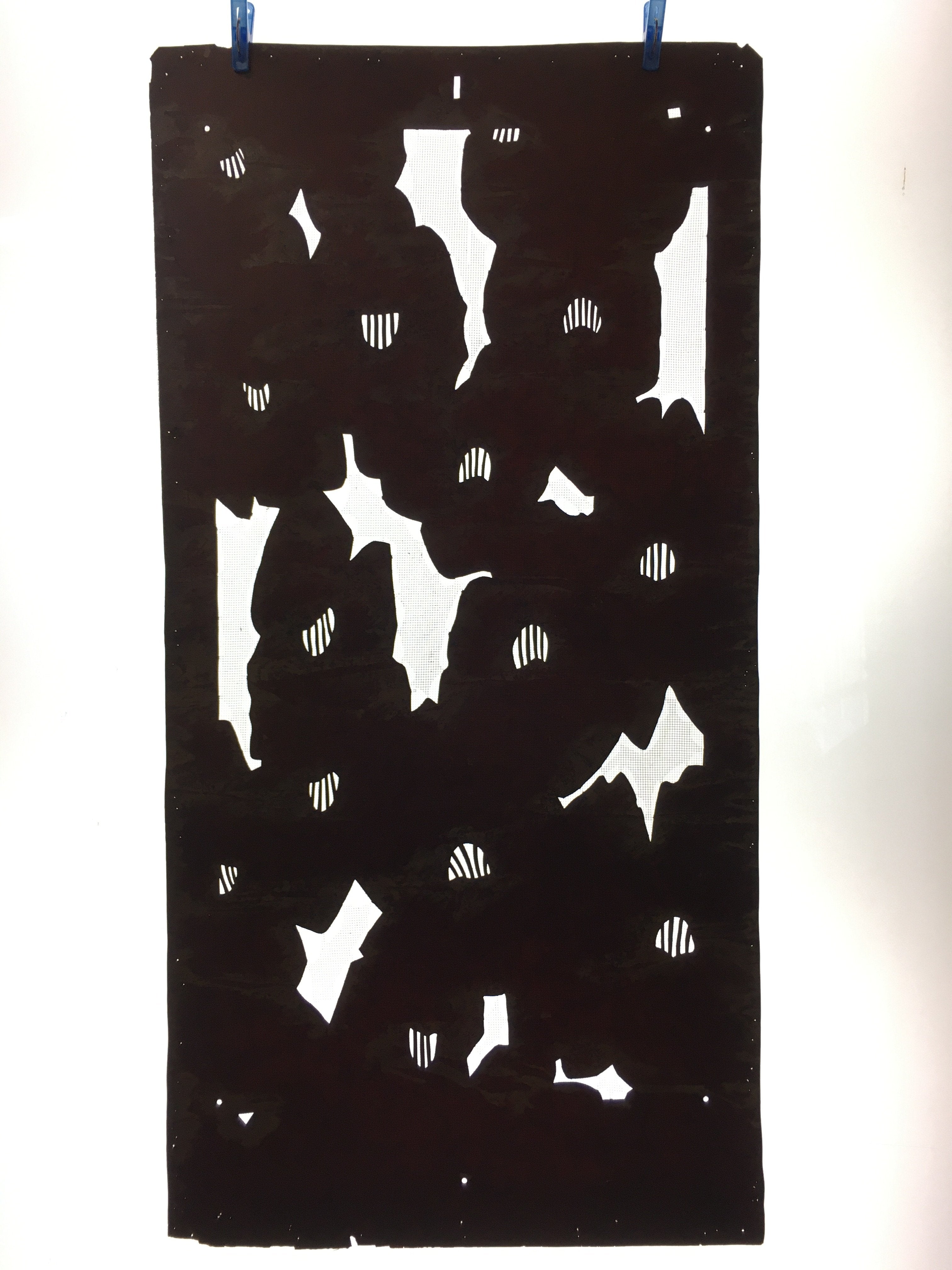 Antique Japanese Katagami Kimono Stencil Katazome Abstract C757