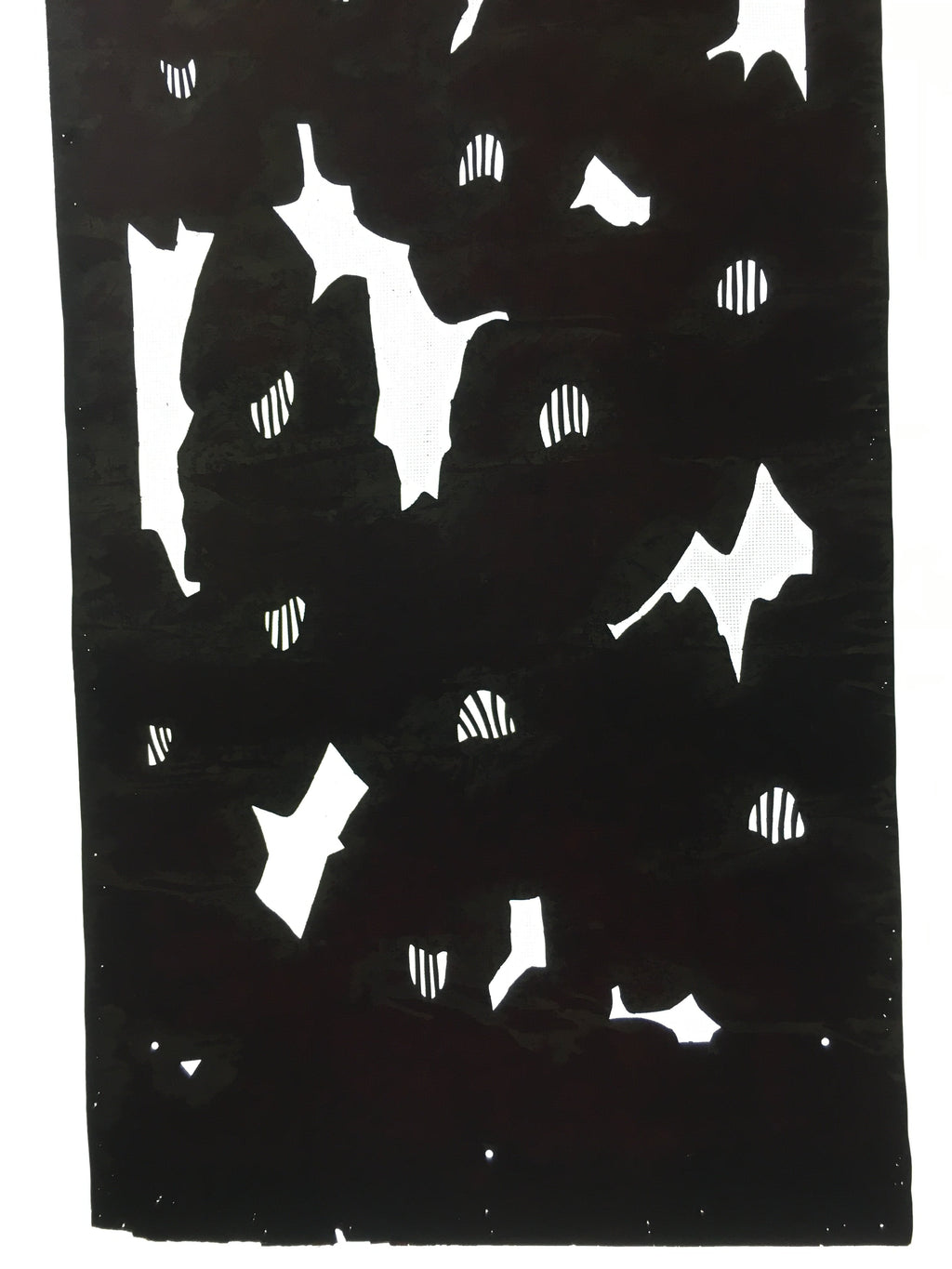 Antique Japanese Katagami Kimono Stencil Katazome Abstract C757
