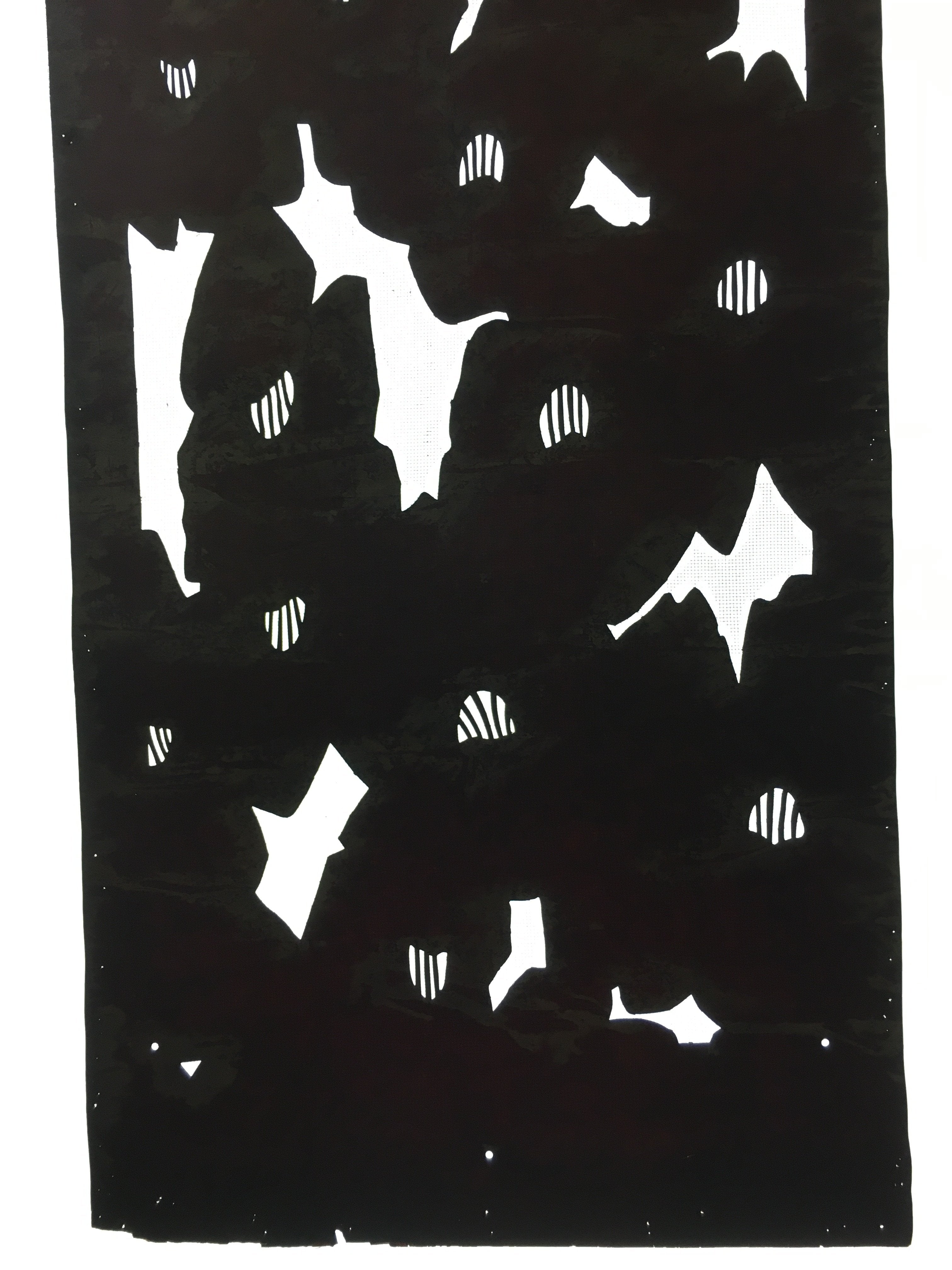 Antique Japanese Katagami Kimono Stencil Katazome Abstract C757
