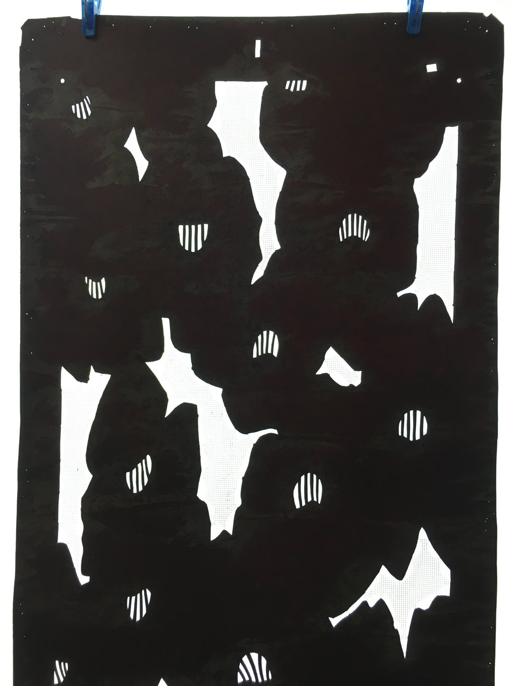 Antique Japanese Katagami Kimono Stencil Katazome Abstract C757