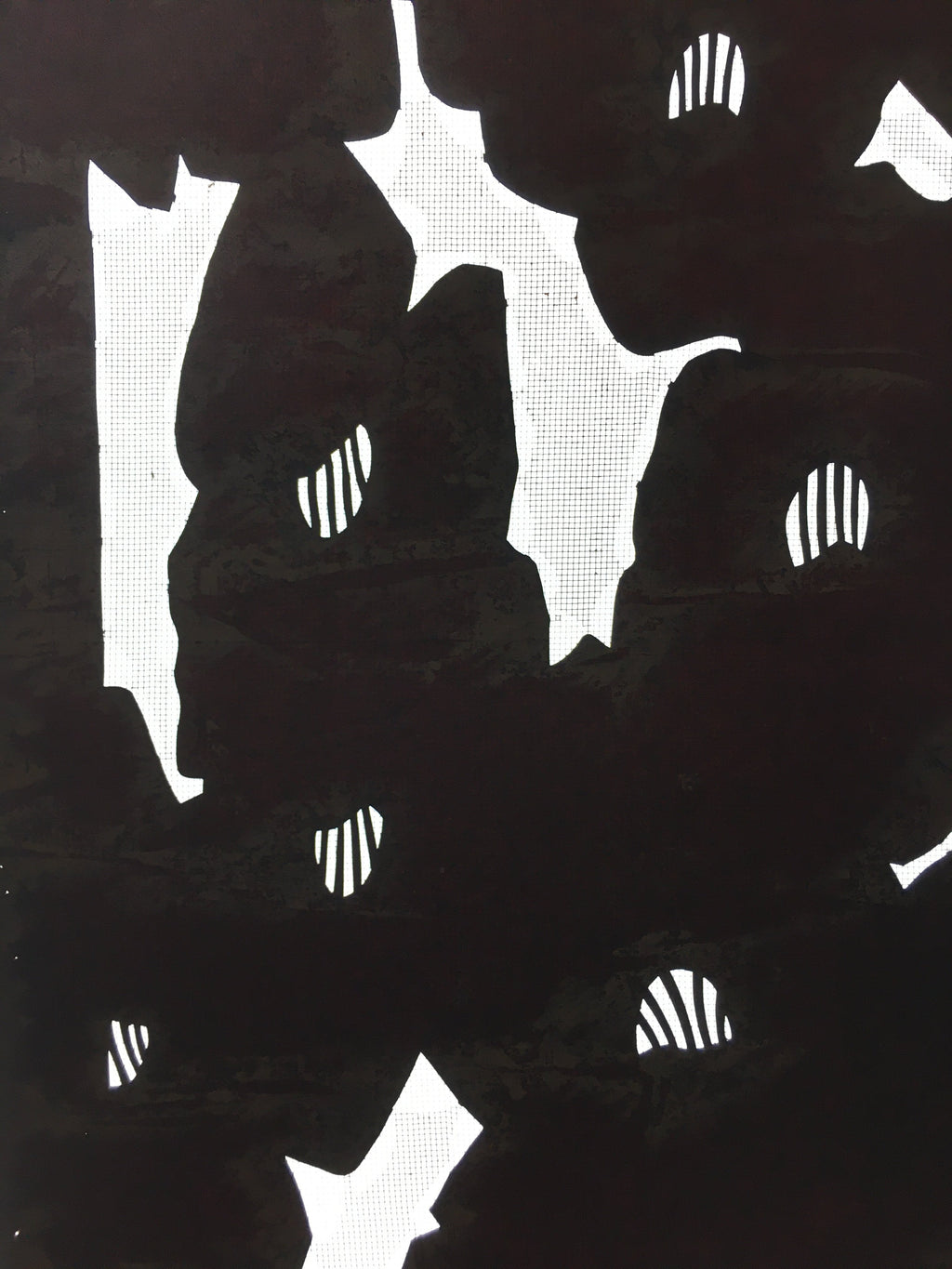 Antique Japanese Katagami Kimono Stencil Katazome Abstract C757
