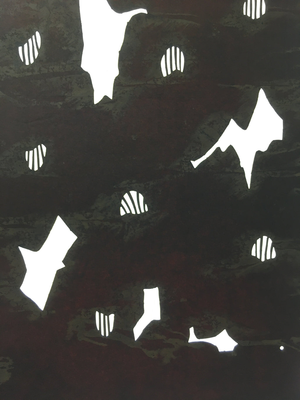 Antique Japanese Katagami Kimono Stencil Katazome Abstract C757