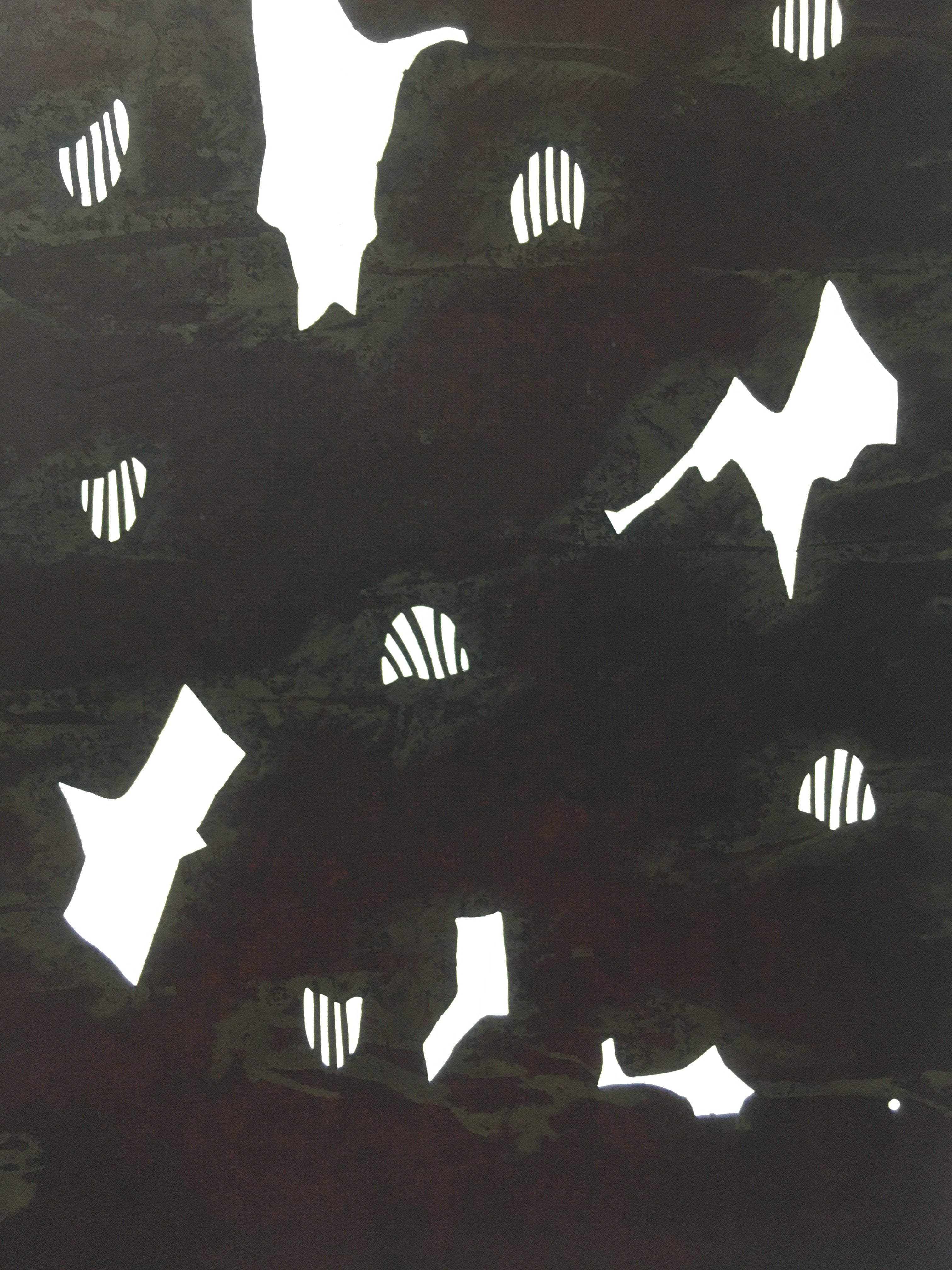 Antique Japanese Katagami Kimono Stencil Katazome Abstract C757