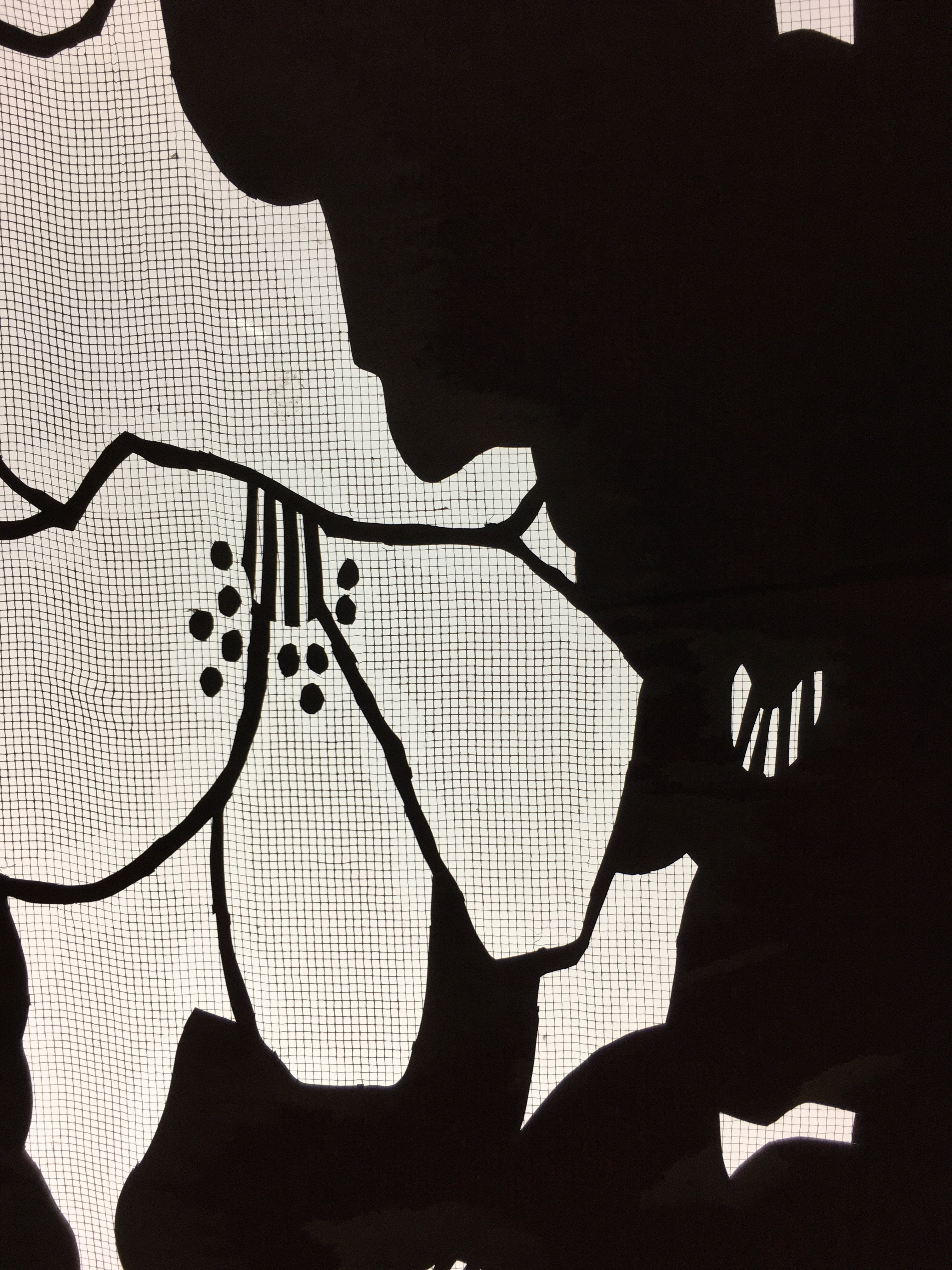 Antique Japanese Katagami Kimono Stencil Katazome Abstract Flower C758