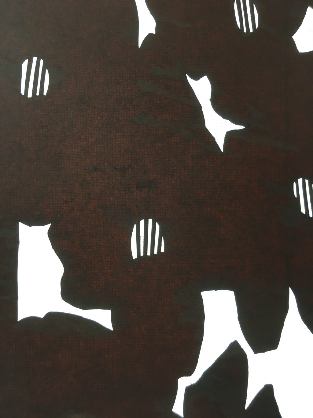 Antique Japanese Katagami Kimono Stencil Katazome Abstract Flower C758
