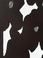Antique Japanese Katagami Kimono Stencil Katazome Abstract Flower C759