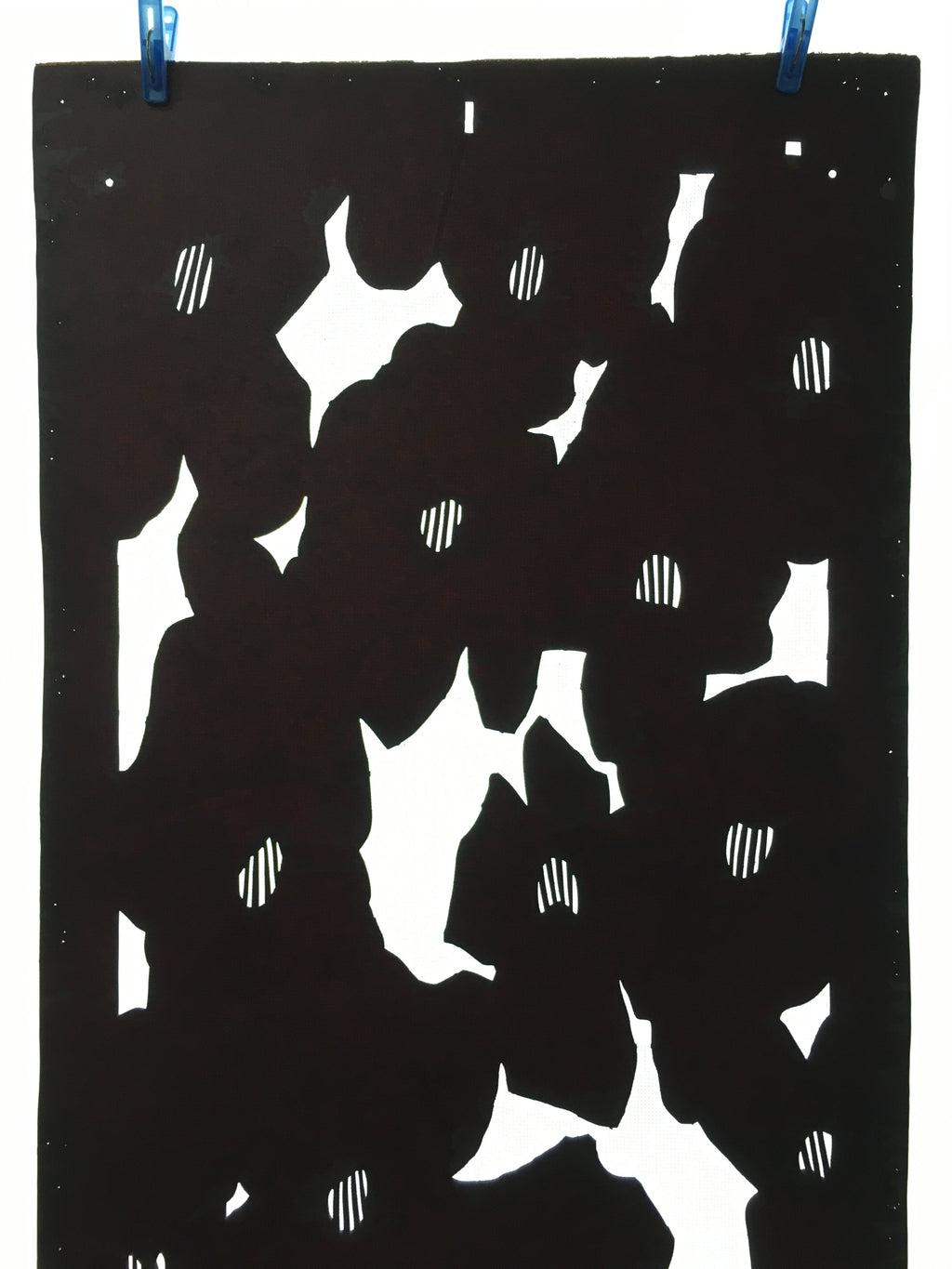 Antique Japanese Katagami Kimono Stencil Katazome Abstract Flower C759