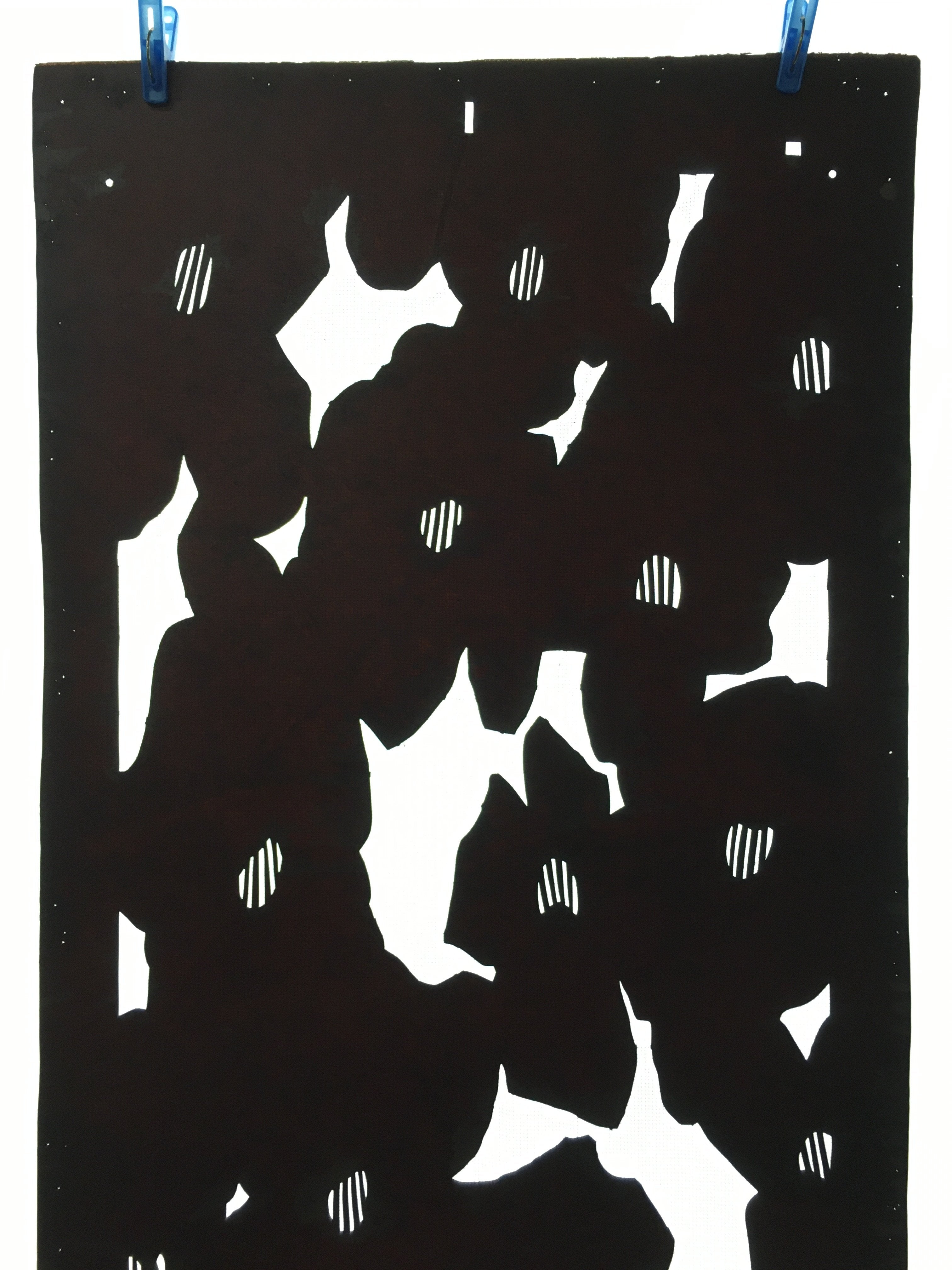 Antique Japanese Katagami Kimono Stencil Katazome Abstract Flower C759